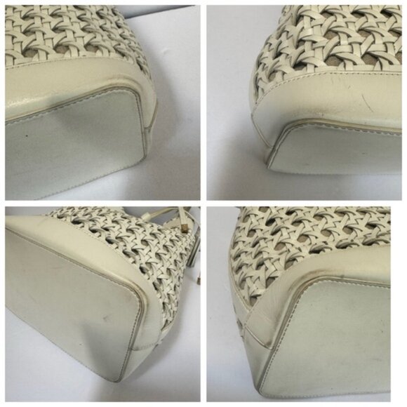 Ralph Lauren Woven Leather Debby Tassel Logo Drawstring Shoulder Bag Bucket Tote - Picture 10 of 16